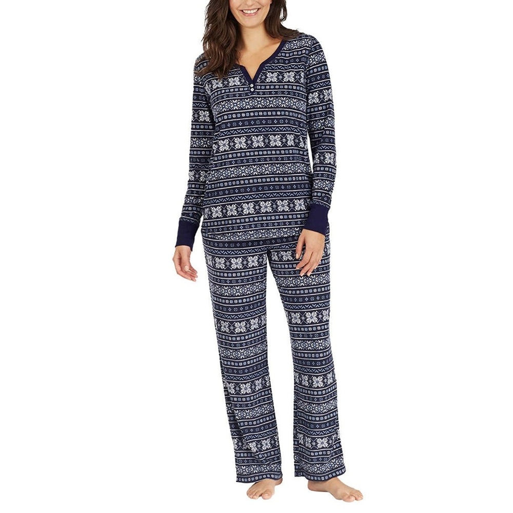 Nautica Womens 2 Piece Fleece Pajama Sleepwear Set